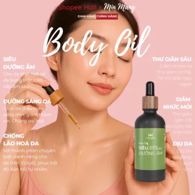 Body Oil Dưỡng Trắng Da Mịn Màng, Dưỡng Ẩm Sâu, Phục Hồi Và Chống Lão Hoá, Thư Giãn Xả Stress